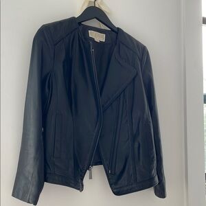 Women's Black Leather Jacket Michael Kors genuine leather
